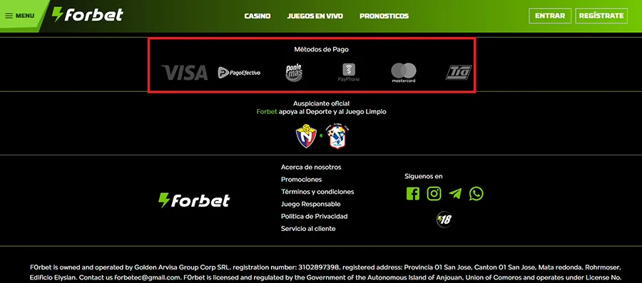 como depositar en forbet
